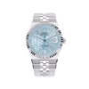 Rolex Land-Dweller 40 M127336-0001 Platinum 40mm Ice Blue Dial Radial Motif Roman Numerals Fluted Bezel President Bracelet
